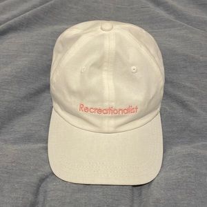Outdoor Voices Recreationalist Cap white and pink Worn once